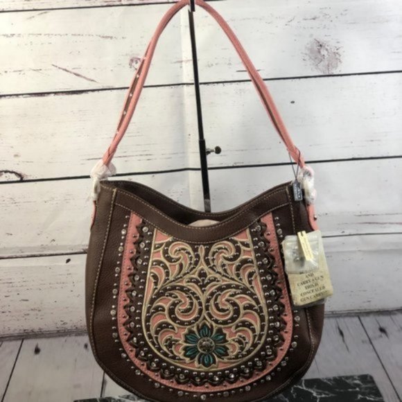 Montana West Handbags - Montana West Concho Concealed Handgun Hobo Bag
